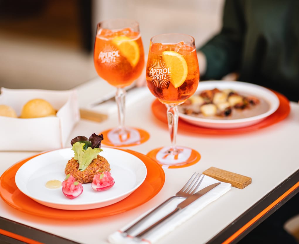 Aperol Spritz - Beverage Menu - Mizza - Italian Restaurant in